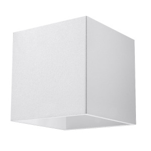 Wandleuchte quadratisch, Aluminium weiß, L 10 cm