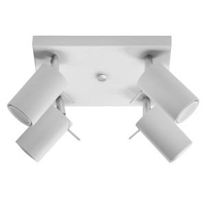 Deckenleuchte, Stahl, weiß, Spots verstellbar, L 25 cm