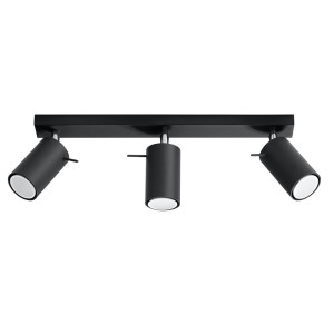 Deckenleuchte, Stahl, schwarz, Spots verstellbar, L 45 cm