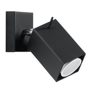 Wandstrahler, Stahl schwarz, Spot verstellbar, H 15 cm