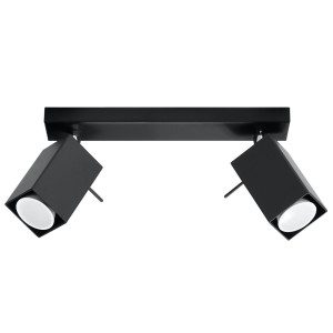Deckenleuchte, Stahl, schwarz, Spots verstellbar, L 30 cm