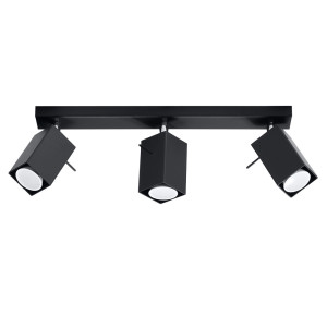 Deckenleuchte, Stahl, schwarz, Spots verstellbar, L 45 cm