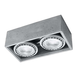 Deckenleuchte, Beton Grau, 2-flammig, L 27 cm