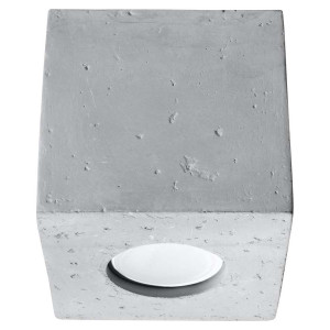 Deckenleuchte, Beton Grau, Würfel-Optik, H 10 cm