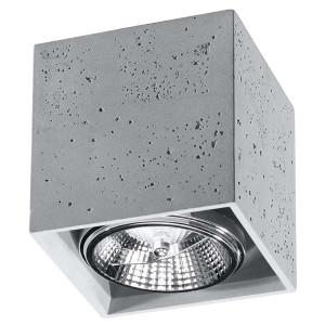 Deckenleuchte, Grau, Beton, Würfel, L 14 cm