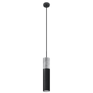 Pendelleuchte, Beton-Optik, Stahl, pendelnd, H 100 cm