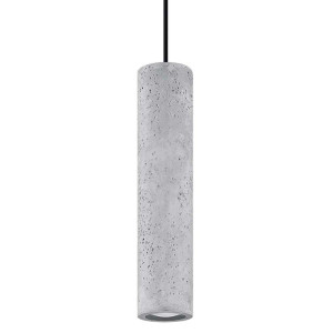 Pendelleuchte, Schwarz, Grau, Beton, Stahl, H 100 cm