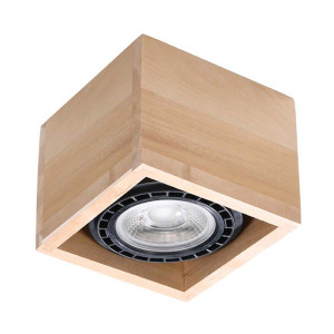 Deckenleuchte, Holz, Würfel-Design, L 14 cm