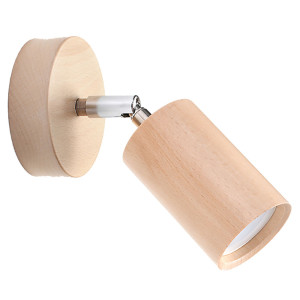 Wandleuchte, Holz, braun, Spot verstellbar, H 15 cm