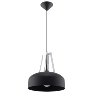 Pendelleuchte, Schwarz, Weiß, Stahl, H 100 cm