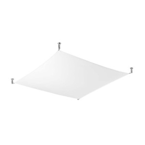 Deckenleuchte, Weiß, Chrom, Stoff, Glas, Stahl, L 105 cm