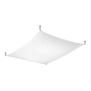 Deckenleuchte, Weiß, Chrom, Stoff, Glas, Stahl, L 130 cm