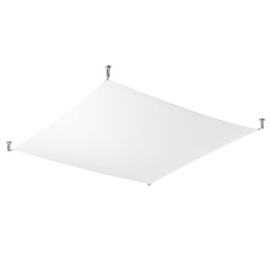 Deckenleuchte, Weiß, Chrom, Stoff, Glas, Stahl, L 140 cm