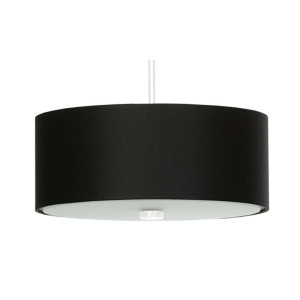 Pendelleuchte, Schwarz, Weiß, Stoff, Glas, Stahl, H 110 cm
