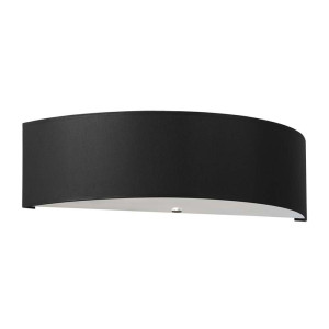 Wandleuchte, Schwarz, Weiß, Stoff, Glas, UP DOWN, L 45 cm