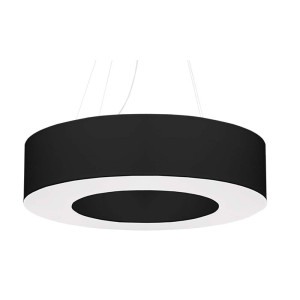 Pendelleuchte, Schwarz, Weiß, Glas, Stoff, Stahl, H 110 cm