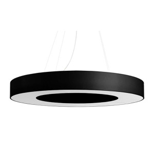 Pendelleuchte, Schwarz, Weiß, Glas, Stoff, Stahl, H 110 cm