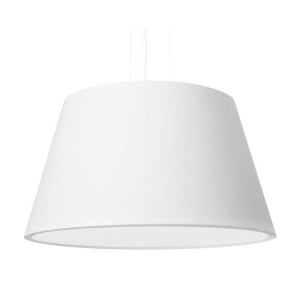 Pendelleuchte, Weiß, Stoff, Glas, Stahl, H 110 cm