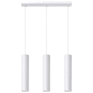 Pendelleuchte, Weiß, Stahl, 3-flammig, H 100 cm