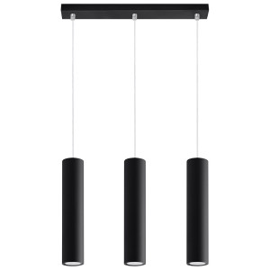 Pendelleuchte, Stahl, schwarz, 3-Flammig, H 100 cm