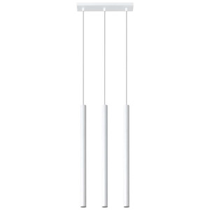 Pendelleuchte, Weiß, Stahl, 3-flammig, H 100 cm