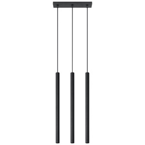 Pendelleuchte, Stahl, schwarz, 3-Flammig, H 100 cm