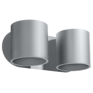 Wandleuchte, ALU, Grau, UP DOWN, 2-flammig, L 26 cm