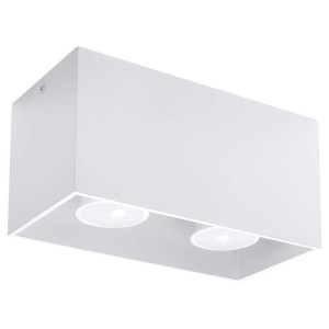 Deckenleuchte, Weiß, ALU, 2-flammig, L 20 cm
