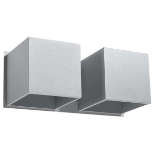 Wandleuchte, Grau, ALU, 2-flammig, UP DOWN, L 26 cm