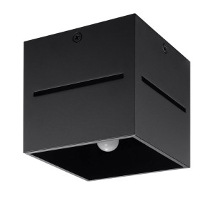 Deckenleuchte, Aluminium schwarz, H 10 cm