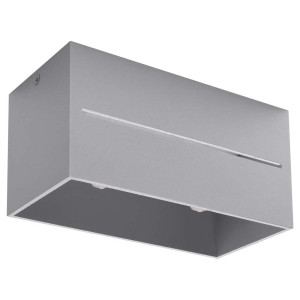 Deckenleuchte, Grau, Aluminium, L 20 cm