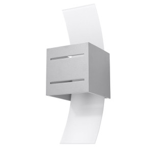 Wandleuchte, Aluminium, Glas satiniert, UP & DOWN, H 30 cm