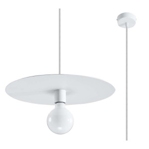 Pendelleuchte, Weiß, Stahl, Kabel, offener Schirm, H 120 cm