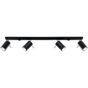 Deckenleuchte, Stahl, Schwarz, bewegliche Spots, L 80 cm