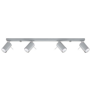 Deckenleuchte, Grau, Stahl, bewegliche Spots, L 80 cm