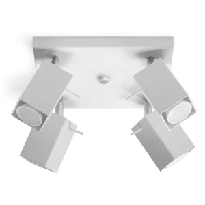 Deckenleuchte, Weiß, Stahl, bewegliche Spots, L 25 cm
