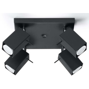 Deckenleuchte, Schwarz, Bewegliche Strahler, L 25 cm