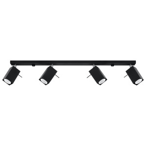 Deckenleuchte, Stahl, schwarz, Spots verstellbar, L 80 cm