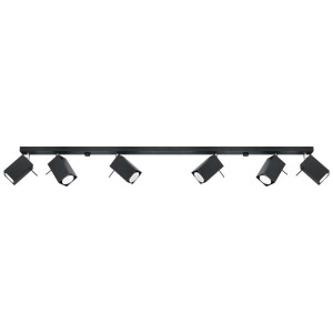 Deckenleuchte, Schwarz, Bewegliche Spots, L 120 cm