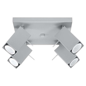 Deckenleuchte, Grau, Bewegliche Spots,  L 25 cm