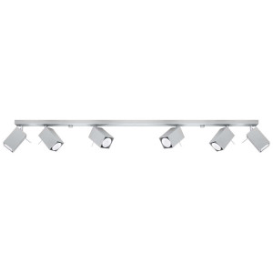 Deckenleuchte, Grau, Stahl, Bewegliche Spots, L 120 cm