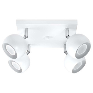 Deckenleuchte, Weiß, Bewegliche Spots, L 25 cm