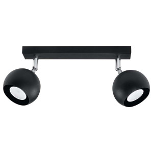 Deckenleuchte, Schwarz, verstellbare Spots, L 30 cm