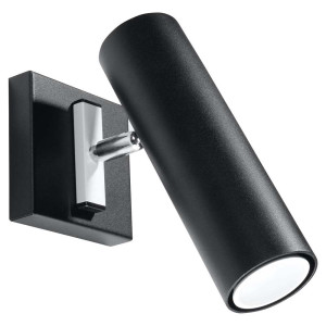Wandleuchte, Schwarz, Stahl, Beweglicher Strahler