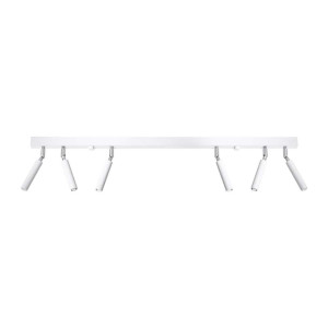 Deckenleuchte, Weiß, Stahl, bewegliche Spots, L 100 cm