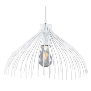 Pendelleuchte, Weiß, Stahl, Gitter, H 100 cm