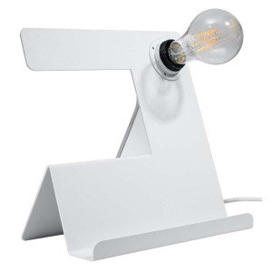 Tischlampe, Weiß, Stahl, H 24 cm