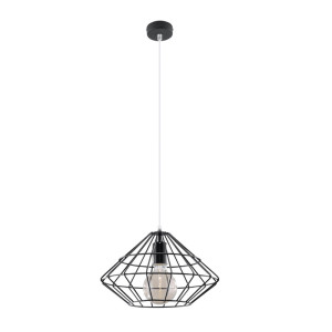 Pendelleuchte, Stahl schwarz, Käfig, 33 cm