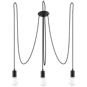 Pendelleuchte, Stahl, Schwarz, 3-flammig, H 300 cm