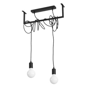 Pendelleuchte, Stahl, schwarz, Höhenverstellbar, L 50 cm